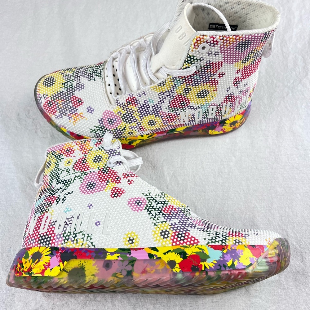 NoBull Women's Super Fabric Floral High Top Sz 7 + Floral Laces Sneaker Trainers - Picture 4 of 13